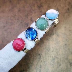 Bague en pierres multicolores pour hommes et femmes, personnalisable, avec pierres précieuses naturelles géométriques colorées - Product Image 6
