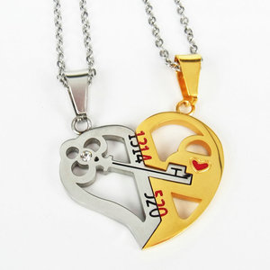 Stainless Steel Heart Key Couple <b>Necklace</b> Set | Romantic <b>Matching</b> Pendant Jewelry for Him and Her | Valentine's Day Couple Gift - Product Image 4