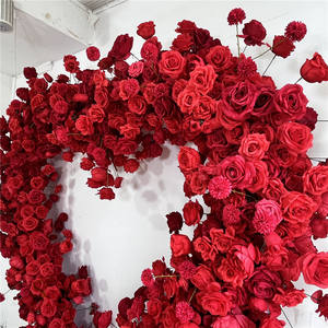 SPR <span class=keywords><strong>bouquet</strong></span> de <span class=keywords><strong>mariée</strong></span> rouge rose en forme de coeur arc de mariage décoré fleur arc en métal pour fond de mariage décoration de mariage - Product Image 3