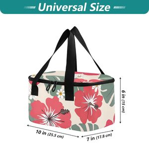 Sac isotherme portable à imprimé floral personnalisé, grand sac isotherme pour le déjeuner, sac à lunch thermique pour les aliments, pique-nique, activité de plein air - Product Image 3