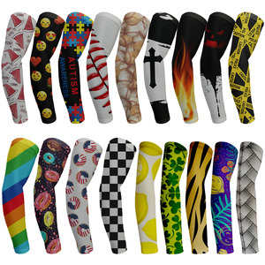 Tùy Chỉnh Bán Buôn Thăng Hoa Polyester Spandex Rắn Màu Hồng Thiết Kế Thể Thao Bóng Đá Mỹ Phụ Kiện Cánh Tay Tay Áo Miếng Đệm Khuỷu Tay - Product Image 3