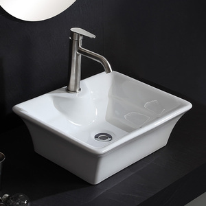 Lavabo de Cerámica Blanco Puro Moderno, de un Solo Orificio, Fácil de Limpiar, para Baño, Hotel y Apartamento, <span class=keywords><strong>Precio</strong></span> de Fábrica - Product Image 2