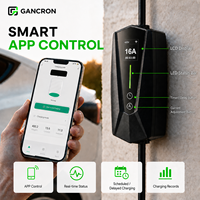 Chargeur rapide pour véhicules électriques GANCRON, niveau 2, type 2, 11 kW, 16 A, triphasé, AC, prise EU CEE, contrôle par application WiFi Tuya, pour usage domestique