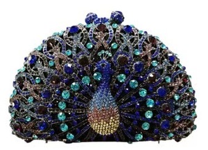 Bolso de Mano con Forma de <span class=keywords><strong>Pavo</strong></span> <span class=keywords><strong>Real</strong></span>, con Logotipo de Novia, para Fiesta, con Brillantina, para Mujer, con Cristales y Pedrería - Product Image 4