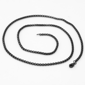 Collier chaîne en <span class=keywords><strong>acier</strong></span> <span class=keywords><strong>inoxydable</strong></span> 316L plaqué PVD or 18 carats argent pendentif Hiphop collier noir pour hommes <span class=keywords><strong>bijoux</strong></span> - Product Image 5