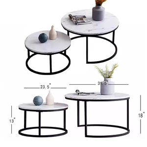 Thiết kế hiện đại bằng đá cẩm thạch Vòng cuối & Bàn cà phê thiết lập vòng Tròn BảNg với vàng khung kim loại cho phòng khách đồ nội thất nhà - Product Image 5