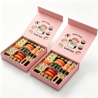 Boîtes à sushi de luxe en gros, boîtes d'emballage alimentaire rigides personnalisées avec couvercle à charnière