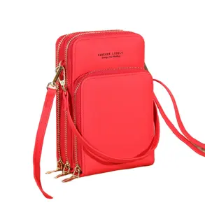 Bán Buôn Đa Chức Năng Phụ Nữ Ly Hợp Purse Chữ Thập Body Purse PU Phụ Nữ Ví Điện Thoại Tote Túi