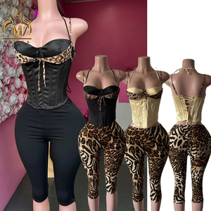 Nuovo Set Sexy da <span class=keywords><strong>Donna</strong></span>: Corsetto e Leggings Leopardati, Completo Due Pezzi, <span class=keywords><strong>Abbigliamento</strong></span> Femminile 2026 - Product Image 1