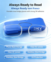 Lunettes de lecture anti-lumière bleue pliables pour PC portable, spéciales pour les seniors, avec étui