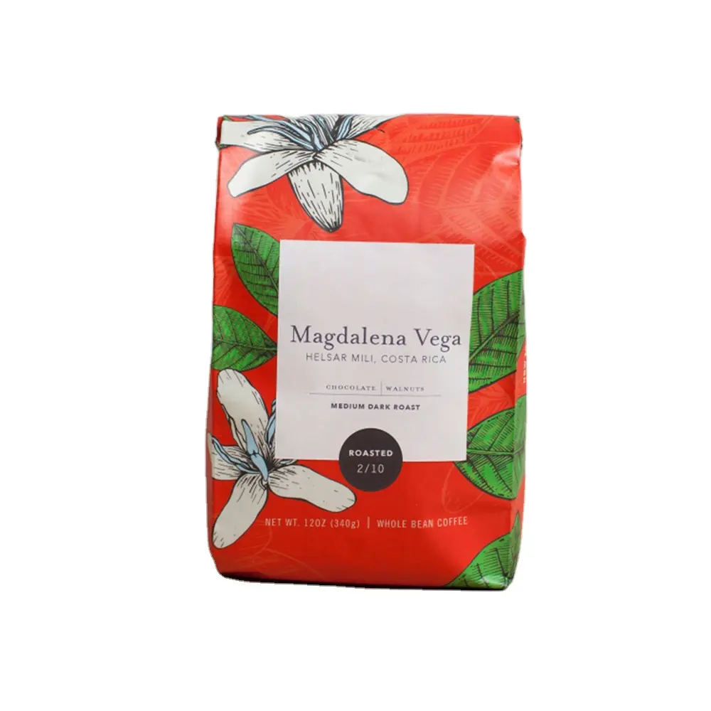 Bolsa de papel rústica personalizable para granos de café, perfecta para almacenar café tostado fresco, ideal para barras de café caseras
