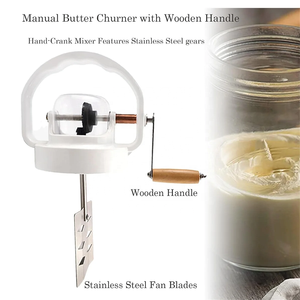 Mantequera manual de vidrio para hacer mantequilla casera deliciosa en tan solo diez minutos. Mantequera de gran capacidad de 1500 ml (1.5 L). - Product Image 4