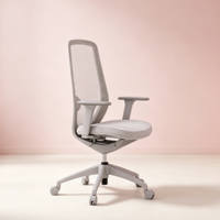 Chaise de bureau ergonomique moderne en maille, dossier mi-haut, soutien lombaire dissimulé, accoudoirs réglables, couleur personnalisable, pivotante pour bureau et hôtel
