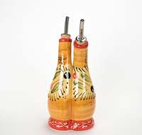 Bouteilles d'huile et de vinaigre en céramique Double face élégantes petit distributeur de condiments contemporains espagnols, un bel ajout à votre cuisine