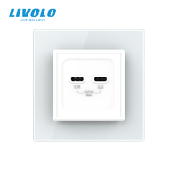 Livolo 80*80 Type EU Standard Universel 65W Double Chargeur USB Port Type C Prise Prix de Gros Chargeurs de Téléphone Portable pour Bureau