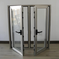 Puertas y Ventanas Verticales de PVC con Vidrio Templado Tintado al por Mayor, con Mosquitera de Fibra de Vidrio Abatible para Control de Insectos, para Uso Exterior en Baños