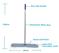 Serpillères plates antistatiques en microfibre sans peluches pour salles blanches, de différentes tailles, remplaçables, pour le nettoyage des sols et la suppression de la poussière, serpillères ESD pour salles blanches