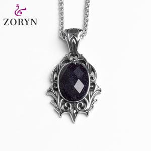 Colliers pendentifs en acier inoxydable étanche avec crâne de démon ailé, bijoux de mode gothiques punk vintage en acier titane pour hommes - Product Image 4