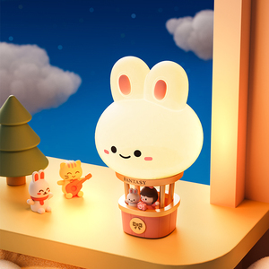 <span class=keywords><strong>Veilleuse</strong></span> LED mignonne de dessin animé <span class=keywords><strong>Panda</strong></span> Lapin Chat avec interrupteur à bouton rechargeable à 3 niveaux de luminosité - Product Image 6