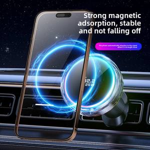 Soporte Magnético para Teléfono de <span class=keywords><strong>Coche</strong></span> con Ventilación de Aire, Carga Inalámbrica Súper Rápida QI2.2 de 25W, Luz Colorida, Rotación de 360 Grados, 2025 - Product Image 3