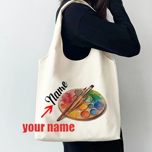 Borsa Tote Personalizzata con Motivo '<span class=keywords><strong>È</strong></span> una Buona Giornata per Creare Arte' per Insegnanti d'Arte, Borsa a Tracolla con Nome Personalizzato, Regalo per Insegnanti e Artisti - Product Image 2