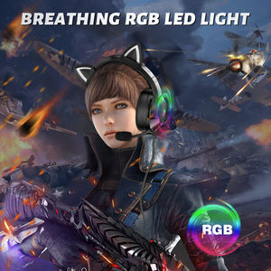 Audífonos ONIKUMA K9 con Orejas de Gato Negras, Audífonos para Juegos con Cable, Estéreo, con Micrófono y Luz LED para Computadora Portátil/PS4/Control de Xbox One - Product Image 5