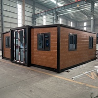 Maison préfabriquée extensible prête à l'emploi à vendre, maison pliable en acier léger, maison préfabriquée en conteneur de 40 pieds