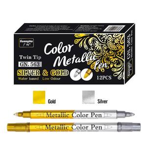 Marcadores Metálicos Plateados y Dorados, Rotuladores Permanentes con Punta Doble para Papel Negro, Vidrio, Pintura en Roca y Creación de Tarjetas - Product Image 6