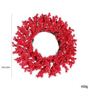 Guirnalda Navideña Ecológica Hecha a Mano de 50 cm con Bayas Rojas, Estilo Americano Rústico, para Interiores, 2026 - Product Image 2