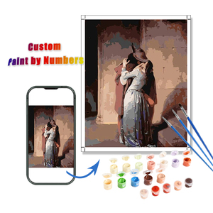 Kit de peinture par numéros Escalier romantique Rencontre DIY Peinture à l'huile par numéros Peinture européenne par numéros <span class=keywords><strong>Photo</strong></span> personnalisée - Product Image 1
