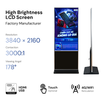 Pantalla Digital para Centros Comerciales, 43 Pulgadas, Android, de Pie, a Todo Color, Kiosco de Señalización Digital, SDK, Control Remoto, CMS, Animación