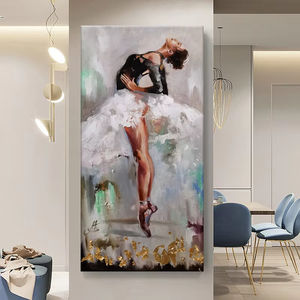 Pintura en lienzo de bailarina Vintage, carteles de bailarina de Ballet e impresiones, arte de pared de mujer a la moda, decoración de habitación de niñas, Cuadros - Product Image 4