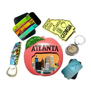 Georgia Atlanta Koelkast Magneten Souvenir Folie Openers Reizen Perzik Staat Naam Sleutelhangers Georgia Atlanta Souvenirs