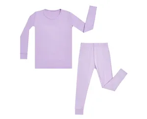 Custom 95% Bamboo 5% Spandex Anak Bayi 2 Pcs Lengan Pendek Celana Piyama Baju Tidur Anak Piyama Baju Tidur Pakaian Pakaian Set