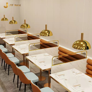 EX1439 Luxury Stainless Steel Restaurant Table Divider PVD Gold Finish Laser Cut Decorative Metal Screen Dining Area Divider - Product Image 3