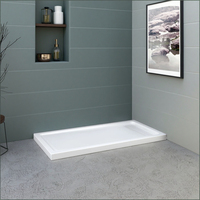 Plateau de douche rectangulaire léger et moderne en acrylique 32x48, avec drain dissimulé réversible, pour mur et sol de salle de bain – Vente directe usine