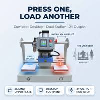 Máquina de Prensa de Calor Neumática Portátil 10x10 20x30 para Transferencia de Logotipos/Etiquetas en Ropa Interior/Sujetadores, Sublimación para Impresora de Etiquetas
