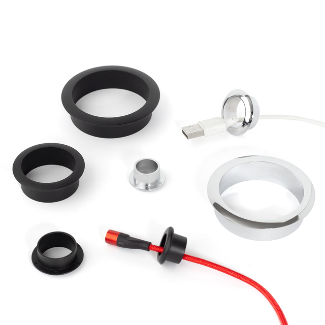 Modern Round Cable Grommet Computer Desk Wire USB Hider Threading Hole Cover Furniture Desktop Management for Office Home