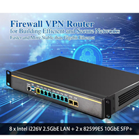 Serveur pare-feu CWWK 1U Z87 19 avec processeur I5-4300M, 8 ports I226-V 2.5G, 2 ports SFP+ 10GbE, compatible OPNsense et Pfsense, routeur pare-feu 1U en rack