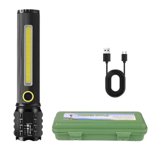 Hot New ánh sáng được xây dựng trong pin Kính thiên văn zoom COB USB có thể sạc lại hợp kim nhôm <span class=keywords><strong>Led</strong></span> Ngọn Đuốc Đèn chiến thuật đèn pin - Product Image 1