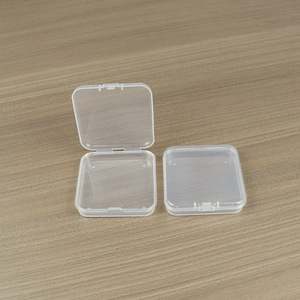 Transparent Plastic Square Box 6.5x6.5x1.5cm Covered Mini Storage For Jewelry <b>Nail</b> <b>Stickers</b> Toy Parts - Product Image 1