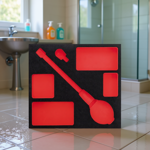 Kit de Limpieza Rojo con Esponja y Estropajo para Uso en Cocina y Baño - Product Image 3