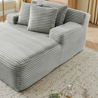 Sofá individual de chaise longue de pana sin estructura, asiento profundo, 180*90*80cm, sillón extragrande y cómodo tipo nube para sala de estar, en stock en EE. UU.