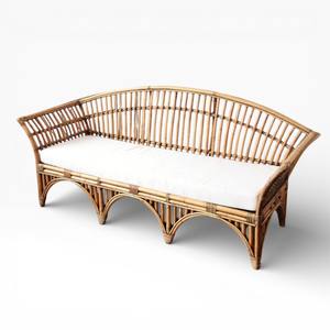 Sofá Moderno de Mimbre y Ratán, Sillón Hecho a Mano con Asientos de Ratán Natural, Muebles de Lujo para Hoteles y Resorts - Product Image 1