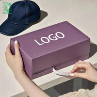 Boîtes d'Expédition Personnalisées Violettes avec Logo, Boîtes d'Envoi Personnalisables avec Bande Déchirable pour Casquettes, Chapeaux, Écharpes, Perruques et Petites Entreprises