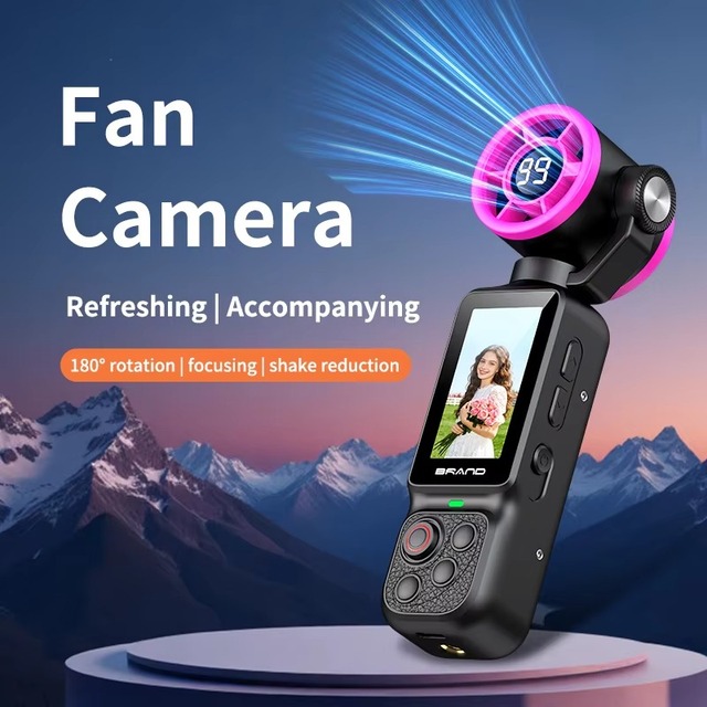 OEM AI Smart Tracking Camera Portable 1080P Vlog Recording Device With Mini Fan And Screen