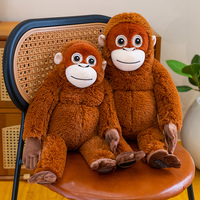 En gros, Figurines de singe gorille en peluche super douce, rembourrées de coton PP, avec mains articulées