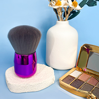 Pinceau de maquillage Kabuki mini de luxe, portable, multifonction, pour poudre, tête champignon, végétalien, personnalisable, vente en gros, OEM