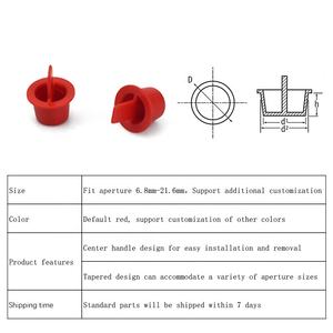 קל להתקין כרטיסיה למשוך מרכזי concical תקע ראש תקע אדום אדום נמוך פוליאתילן מגן פלסטיק - Product Image 2