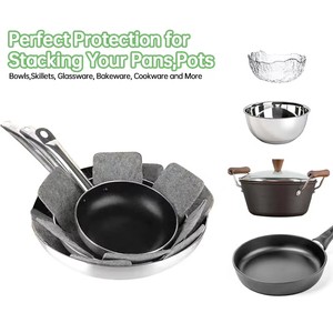 Set di 3 Protezioni per Pentole e Padelle, Divisori in Feltro per Pentole di 3 Misure, Cuscinetti Separatori per Proteggere i Utensili da Cucina - Product Image 4